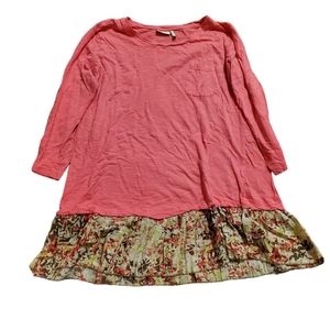 Logo Lori Goldstein M Pink Cotton Top